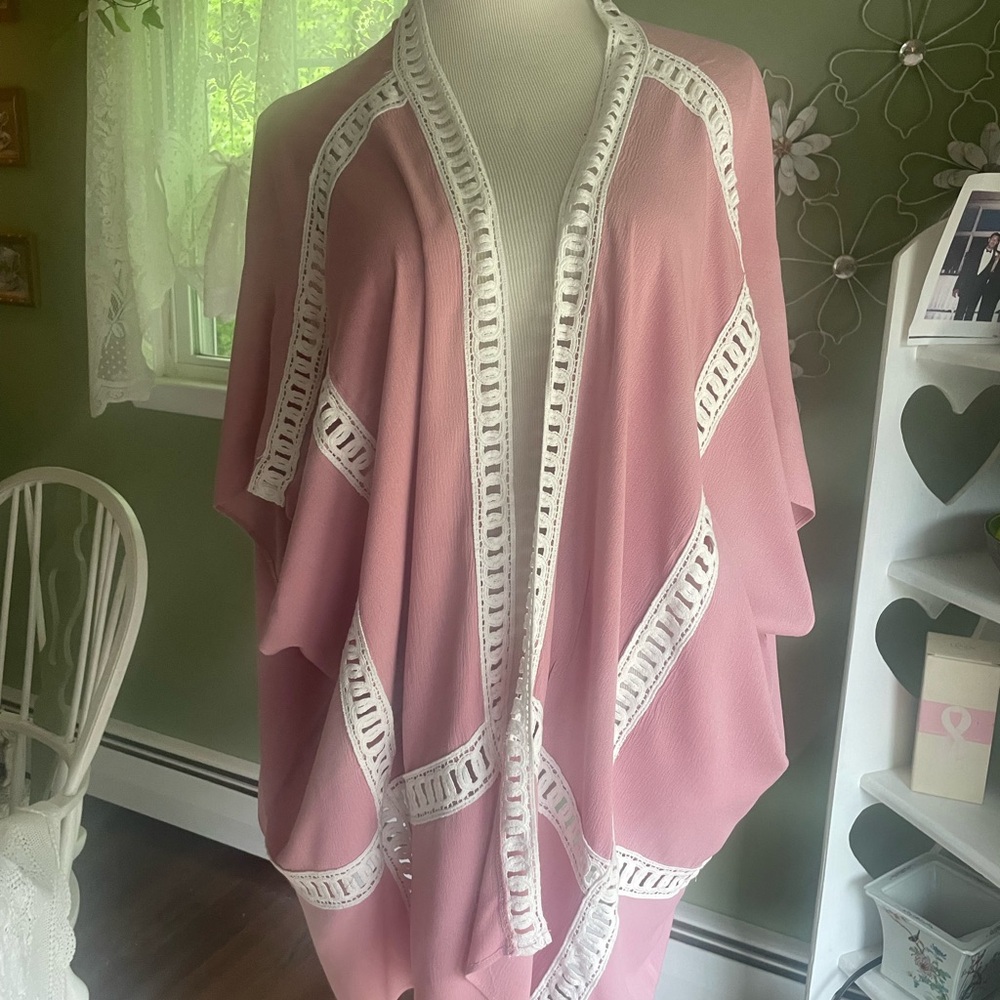 DAVI & DANI Pink and White Women's Jacket